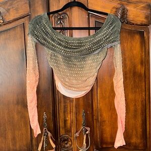 Shein Rhinestone Ombré Top